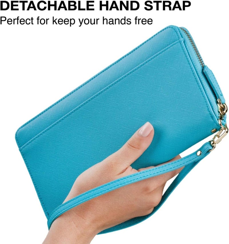 Apadi Travel Document Organizer - RFID Passport Wallet Case Family Holder Id Wristlet - Image 5